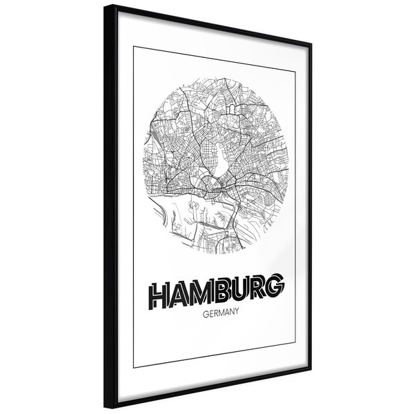 Plagát 'City Map: Hamburg (Round)'