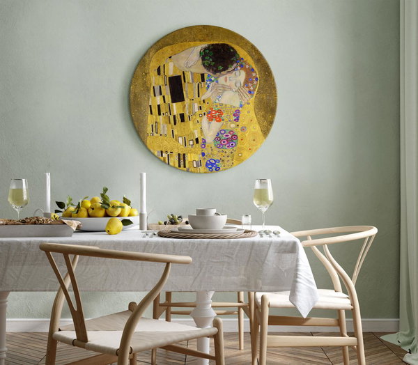 Rundes Bild 'Klimt's The Kiss'