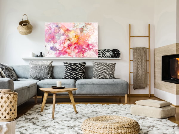 Kunstdruck auf Leinwand 'Explosion of Flowers Wide'