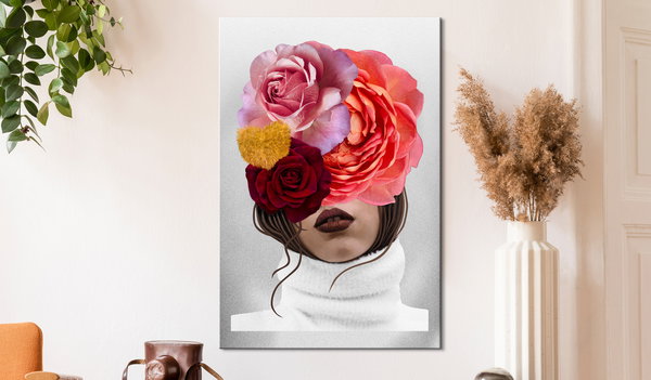 Kunstdruck auf Leinwand 'White Turtleneck Vertical'