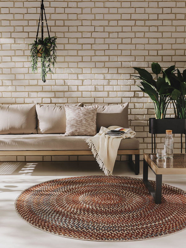 Design In- &amp; Outdoor Runder Teppich Kenya Bunt