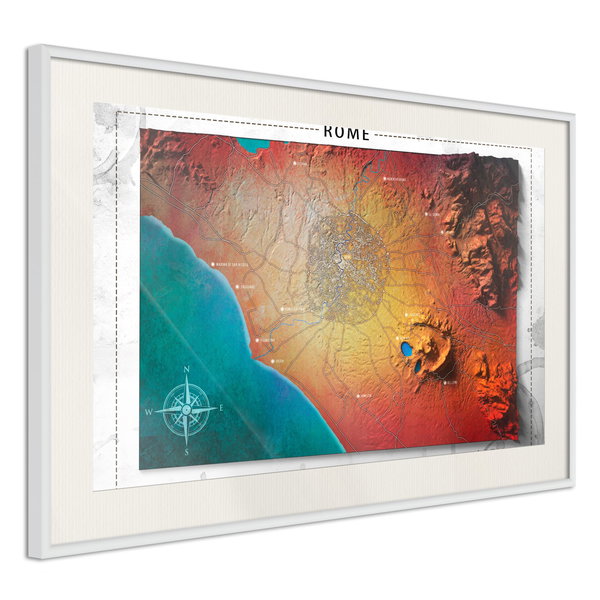 Poster 'Raised Relief Map: Rome'