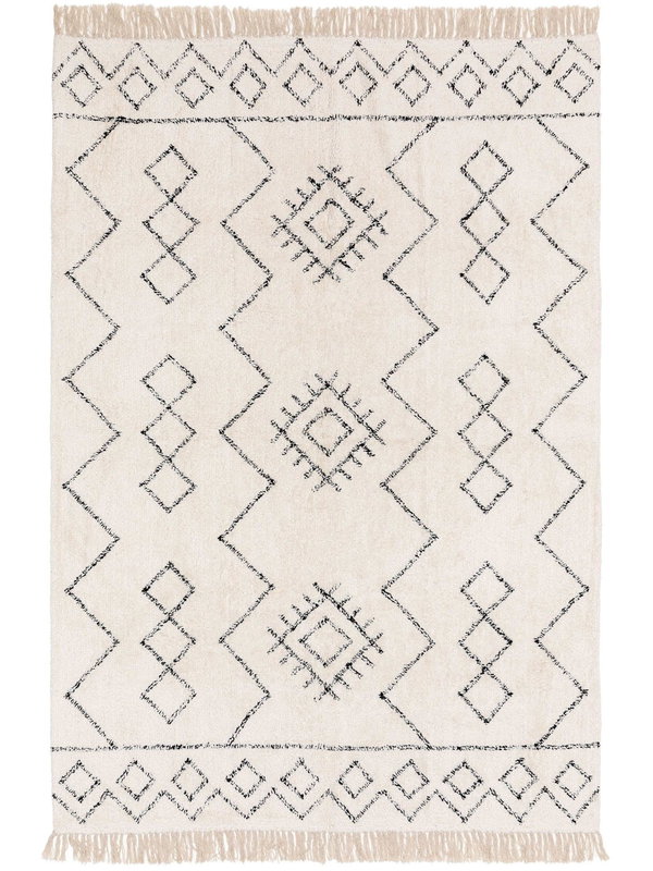 Design Waschbarer Baumwollteppich Naomi Beige