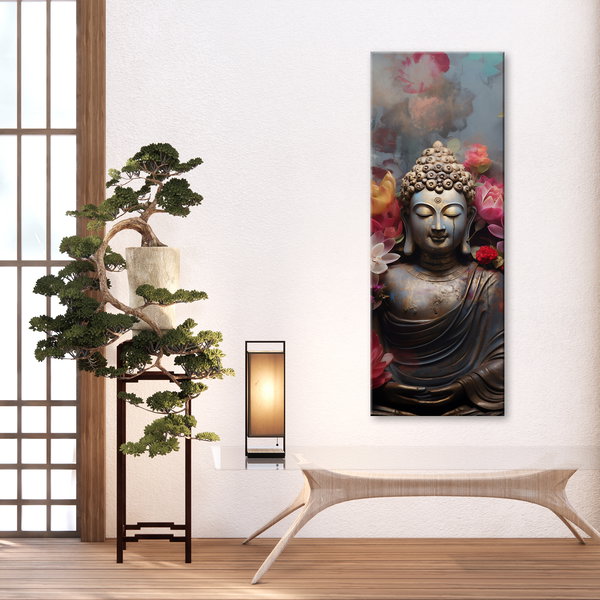 Kunstdruck auf Leinwand 'Buddha and Lotus Flower 4'