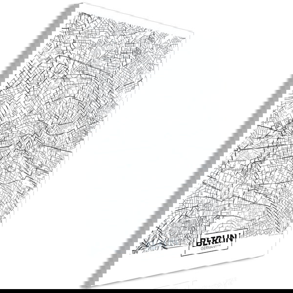 Kunstdruk op canvas 'Map of Berlin Vertical'