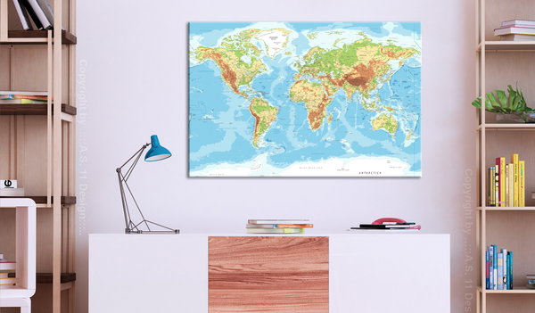 Kunstdruck auf Leinwand 'Hello World Wide'
