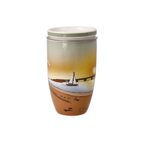 Goebel Teetasse mit Sieb und Deckel 'Seaview'