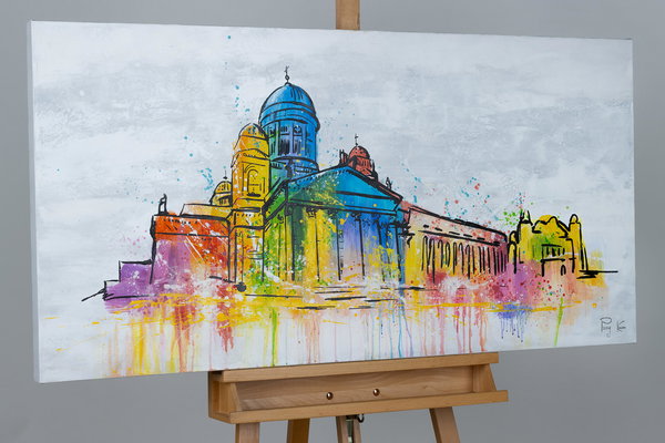 Handgemaltes Gemälde 'Helsinki Cathedral' 120x60cm | inkl. Echtheitszertifikat