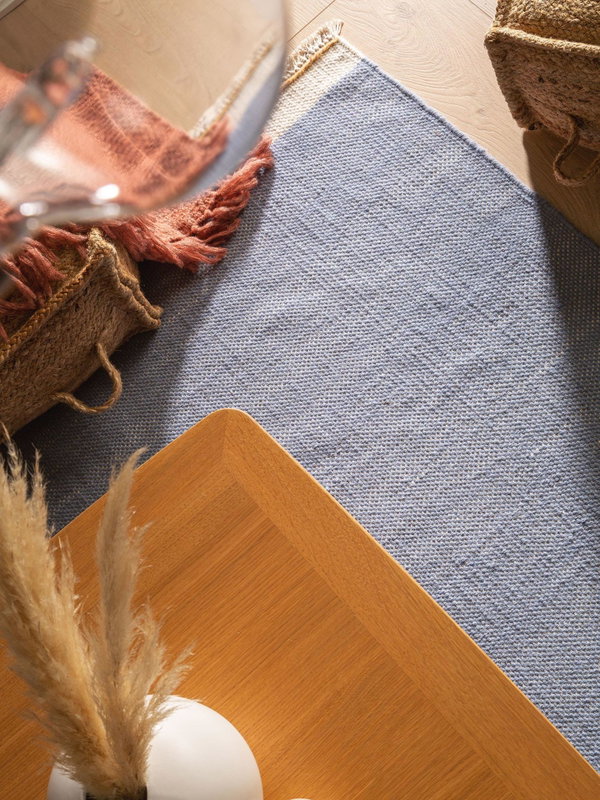 Design Wollteppich Karla Blau