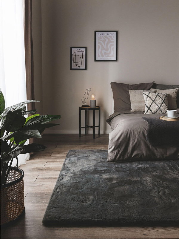 Design Fellteppich Dave Grau