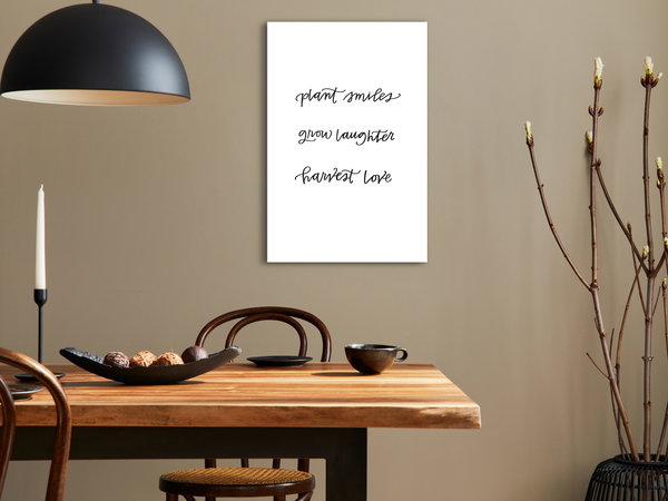 Kunstdruck auf Leinwand 'Joy and Love Vertical'