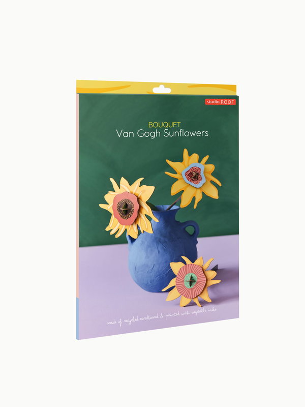 Papierskulptur 'Sonnenblumen-Trio'