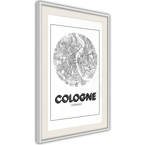 Poster 'City Map: Cologne (Round)'