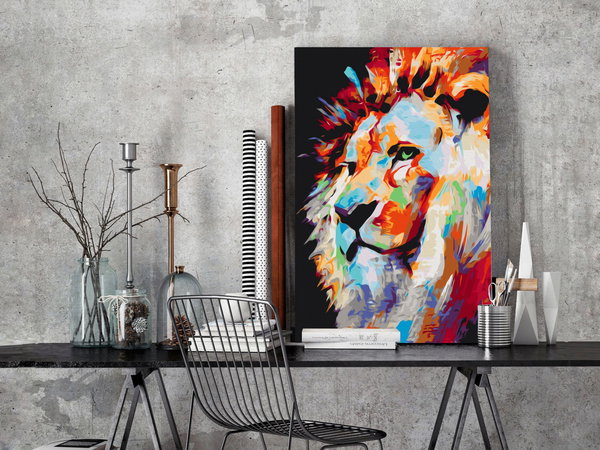 Malen nach Zahlen für Erwachsene 'Portrait of a Colourful Lion'