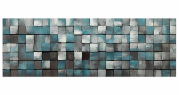 Holzbild 3D 'Ruhe des Blauen' 144x44x7cm