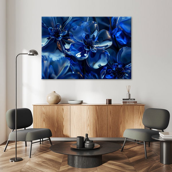 Kunstdruck auf Leinwand 'Sapphire Prism Blossoms 1'