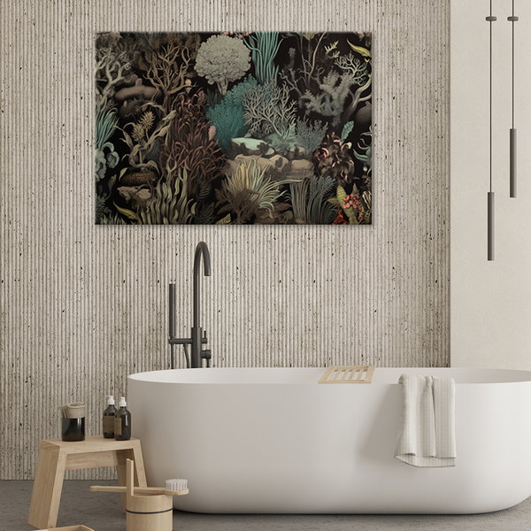 Kunstdruck auf Leinwand 'Corals in Black 2'