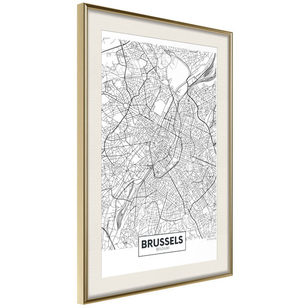 Poster 'City map: Brussels'