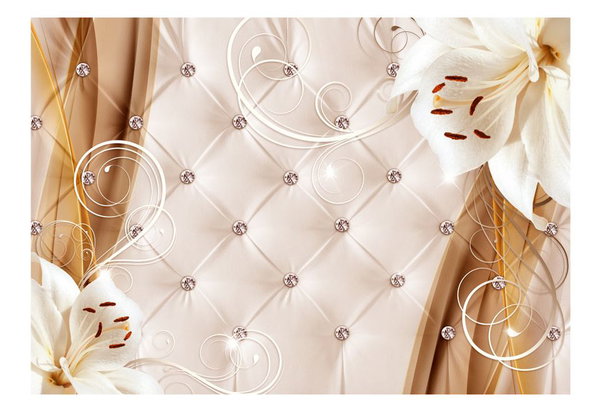 Selbstklebende Tapete 'Lilies and gold'