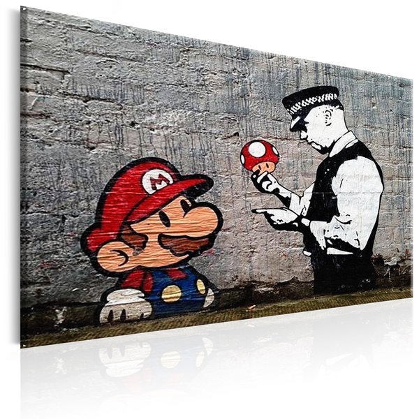 Imprimare de artă pe pânză 'Banksy Mario and Cop'