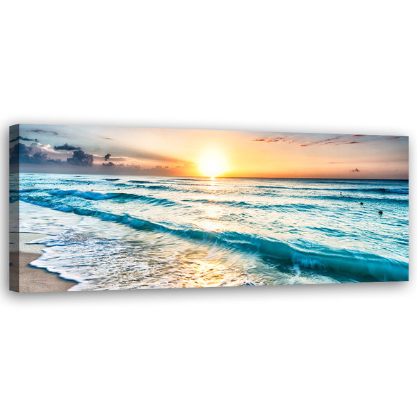 Kunstdruck auf Leinwand 'Blue Water Sunset'