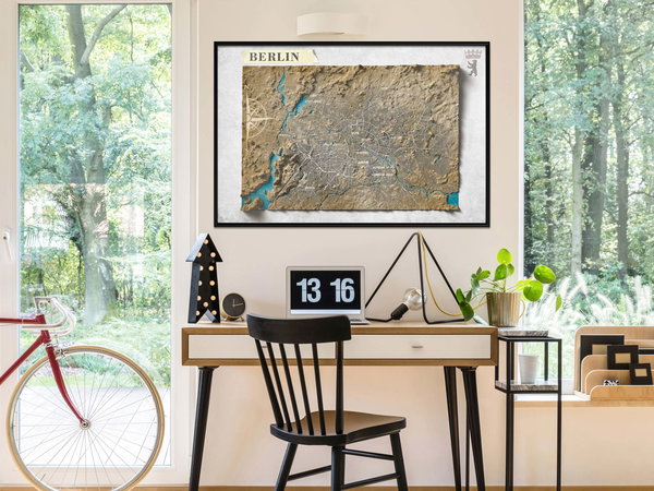 Poster 'Raised Relief Map: Berlin'