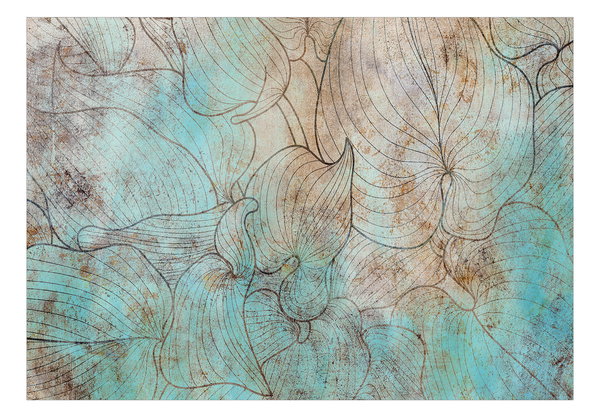 Tapete 'Leaves in Blue'