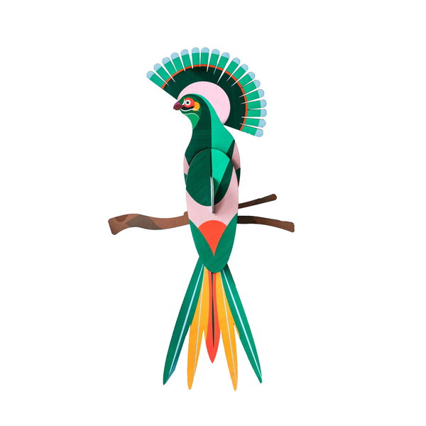 3D Wandobject gemaakt van karton 'Exotic Green Tail'