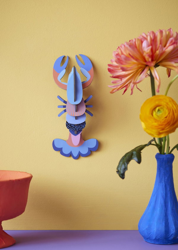 Wanddeko Papier 'Moderner Hummer'