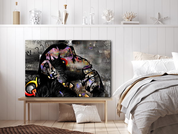 Kunstdruck auf Leinwand 'Pensive Monkey Wide'