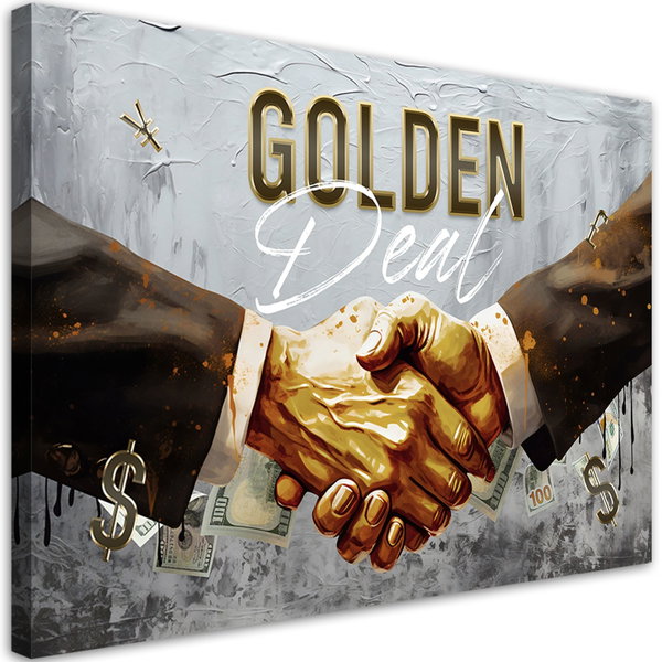 Kunstdruck auf Leinwand 'Golden Deal'