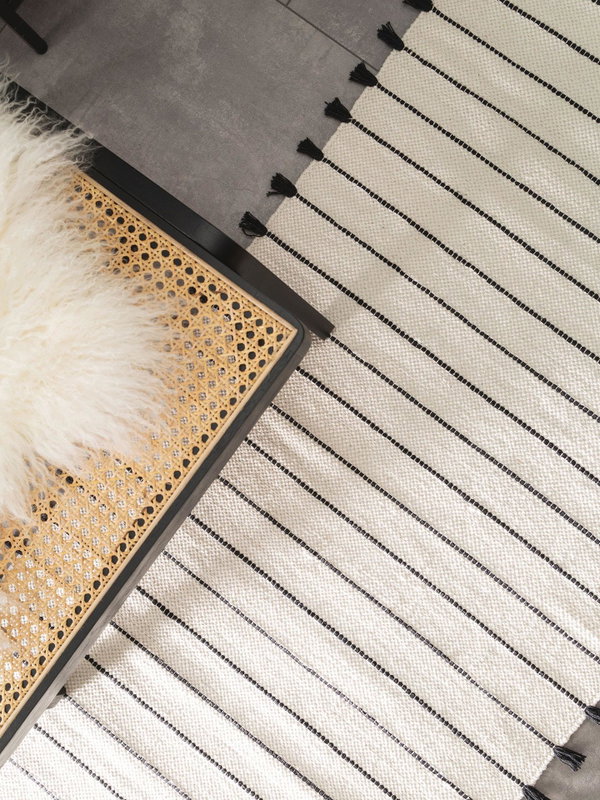 Design Baumwollteppich Bo Beige