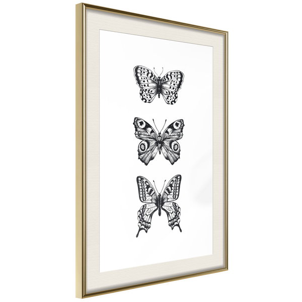 Poster 'Three Butterflies'