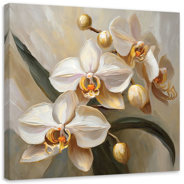 Kunstdruck auf Leinwand 'Golden Orchids 2'