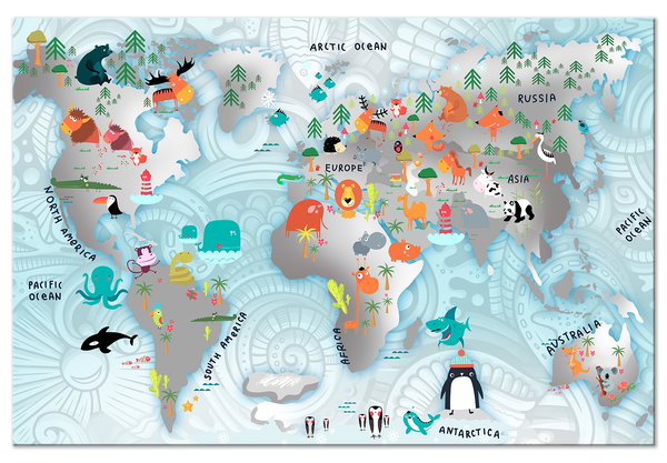 Kunstdruck auf Leinwand 'Fairytale Map Wide'