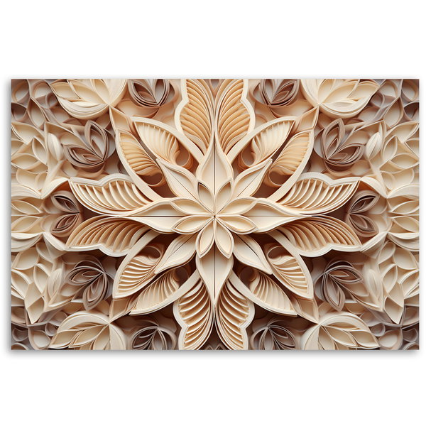 Kunstdruck auf Leinwand 'Beige Intricate Floral Pattern'