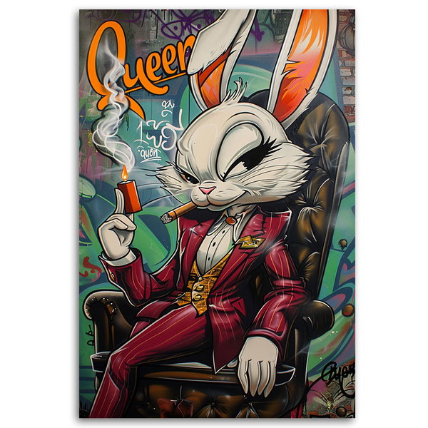 Kunstdruck auf Leinwand 'Urban Hare Majesty 2'