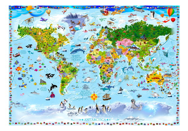 Tapete 'World Map for Kids'