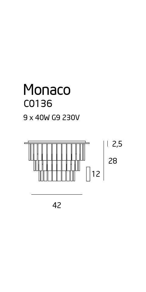 Deckenleuchte 'Monaco 1S'