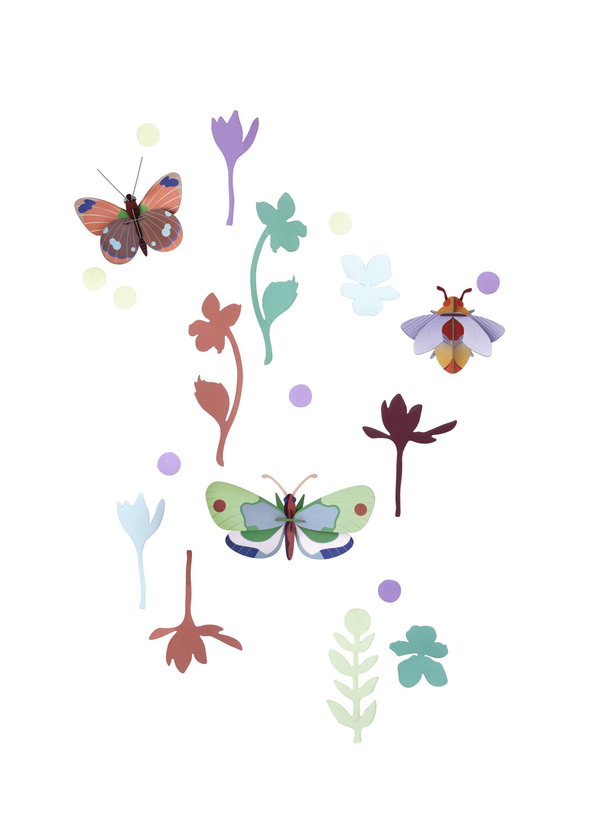 Escultura de pared de cartón 'Butterfly Garden Set'