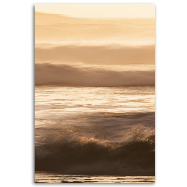 Kunstdruck auf Leinwand 'Golden Waves at Sunset'