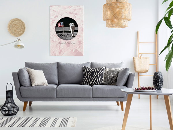 Kunstdruck auf Leinwand 'Love You to the Moon and Back Vertical'