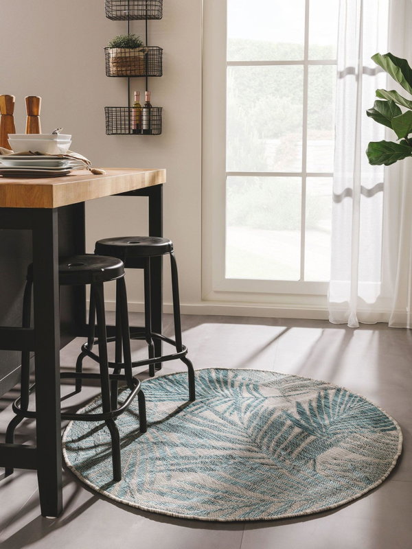 Design In- &amp; Outdoor Runder Teppich Cleo Blau