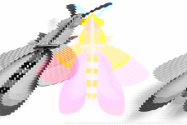 Wall deco 3d of cardboard &#039;Pink Bee Decor&#039;