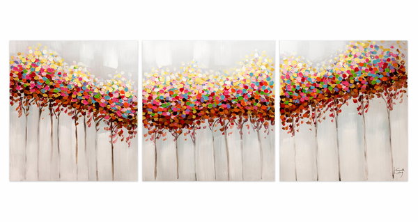Acryl Gemälde 'Sonniges Gehölz' 150x60cm