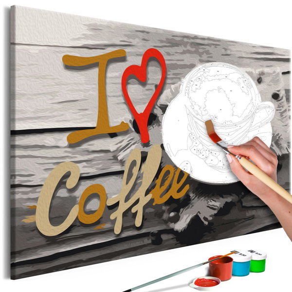 Schilderen op nummer volwassenen 'I Love Coffee'