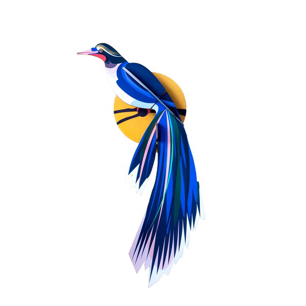 3D Wandobject gemaakt van karton 'Azure Wing Bird'