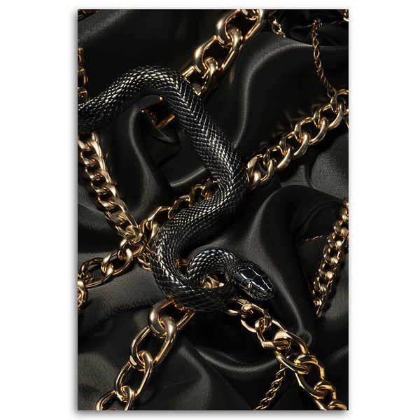 Kunstdruck auf Leinwand 'Gold and Snake'
