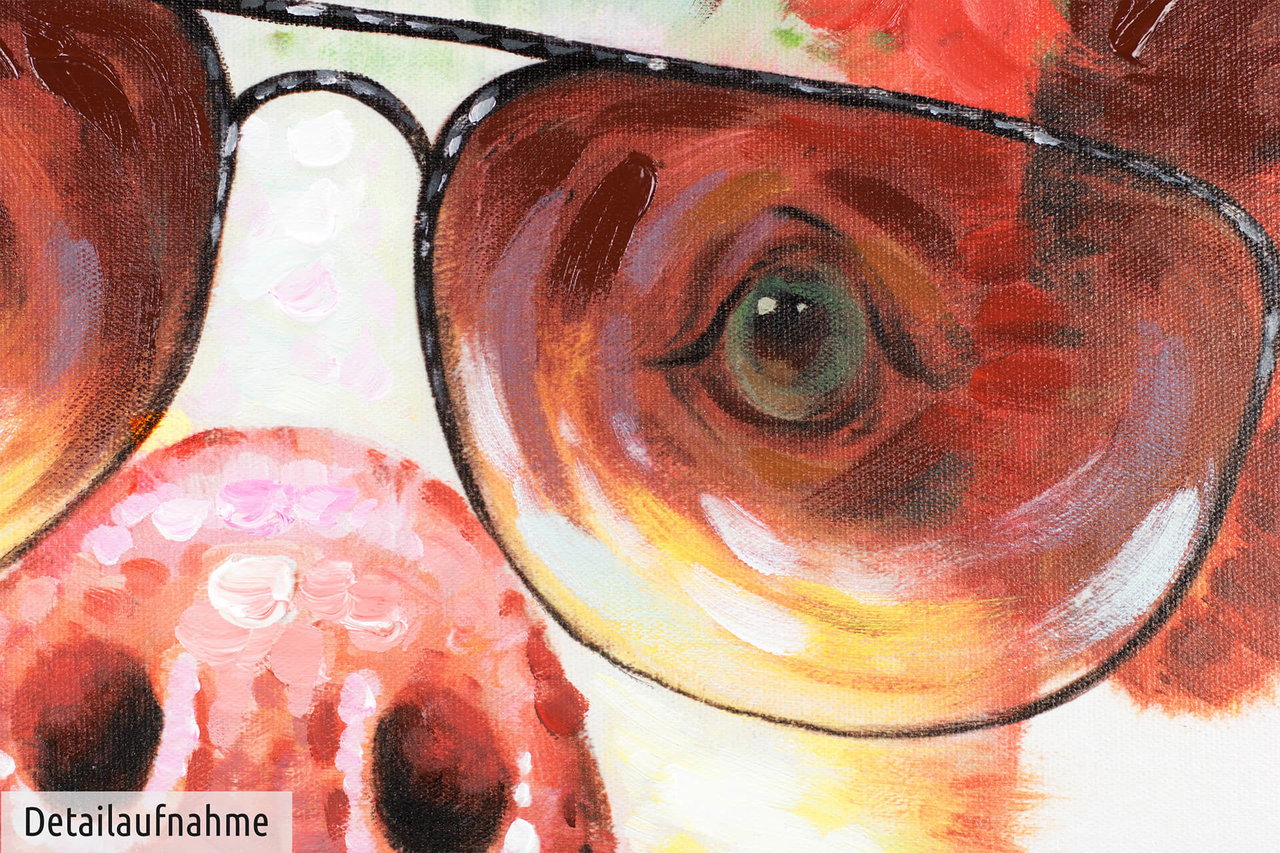 Handgeschilderd schilderij 'Smoking Hot Bacon' 80x80cm | incl. certificaat van echtheid in de ruimte.