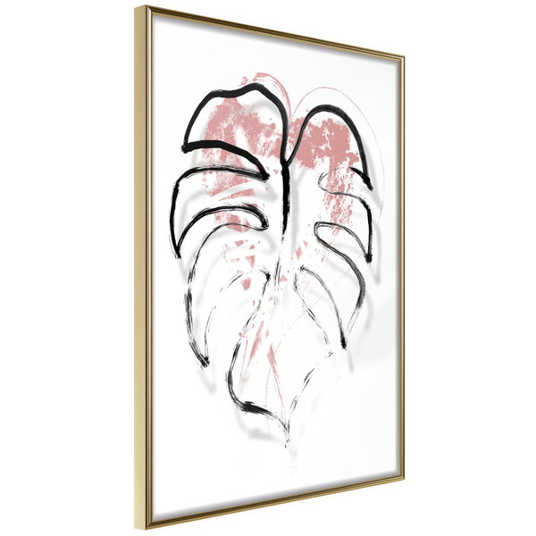 Poster 'Black Leaf Outline'